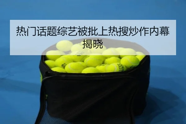 热门话题综艺被批上热搜炒作内幕揭晓